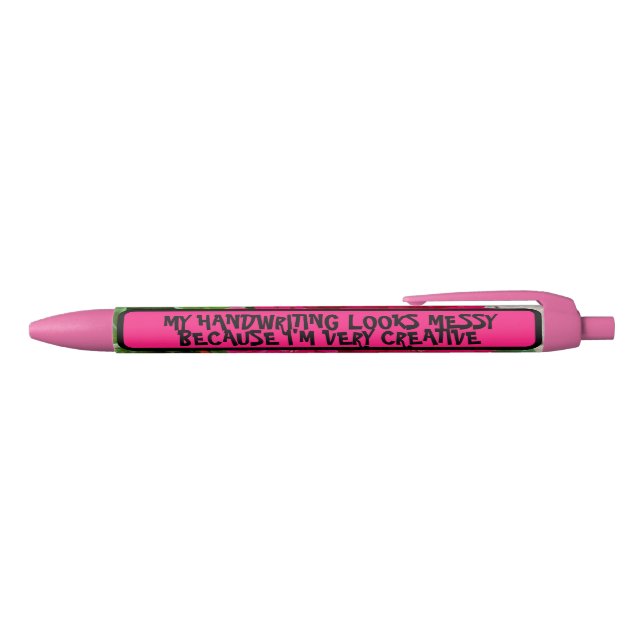 Stylo Noir Citation amusante sur l'écriture manuscrite et le  (Haut)