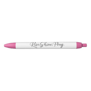 Stylo Noir Citation De Foi Inspirationnelle ; Rise.Shine.Pray