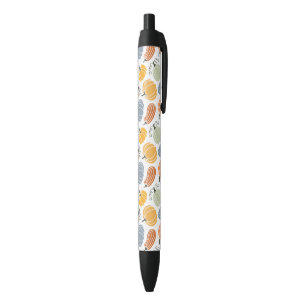 Stylo Noir Citrouille coloré Motif gourd 