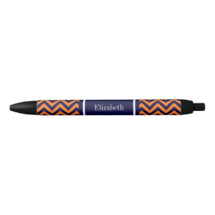 Stylo Noir Citrouille Marine LG Chevron Bleu Marine Monogramm