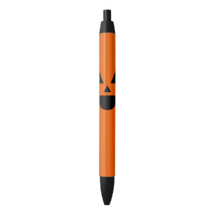 Stylo Noir Citrouille orange d'Halloween Jack O'Lantern