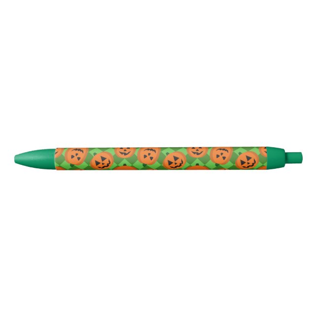 Stylo Noir Citrouilles de Halloween (Devant)