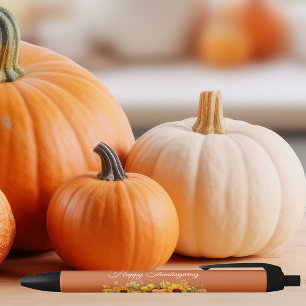 Stylo Noir Citrouilles de Thanksgiving Orange Entreprise pers