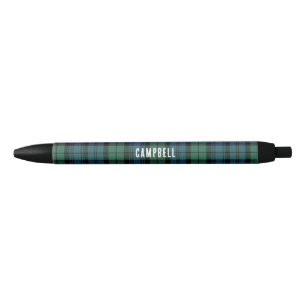 Stylo Noir Clan rustique plaid Campbell Tartan Personnalisé