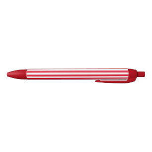 Stylo Noir Classic Festive Holiday Rouge et Blanc rayé