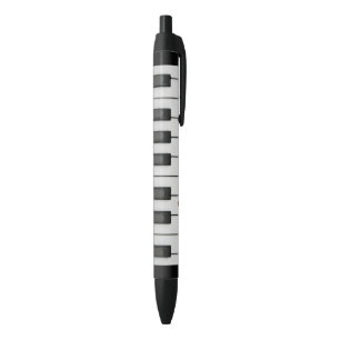 Stylo Noir Clés de piano avec des coccinelles