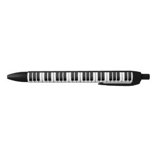 Stylo Noir Clés de piano noir et blanc personnalisées pour