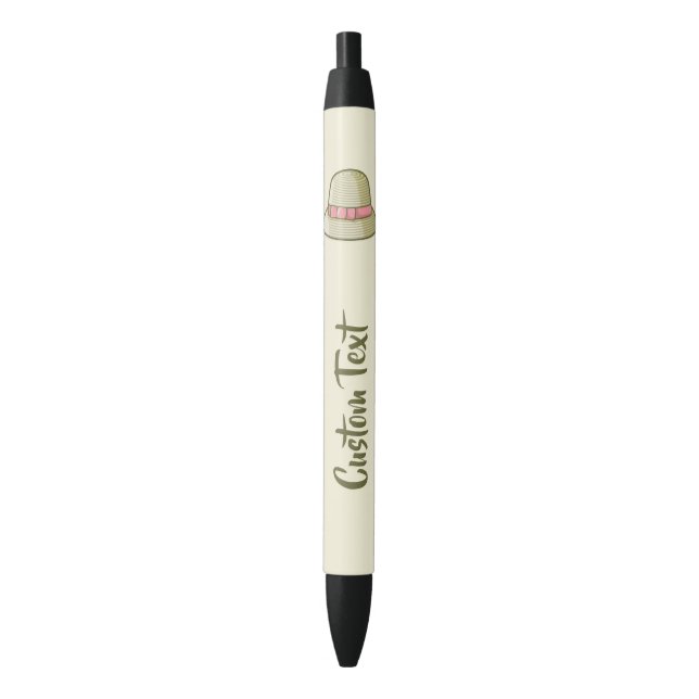 Stylo Noir Cloche Casquette jaune (devant Vertical)