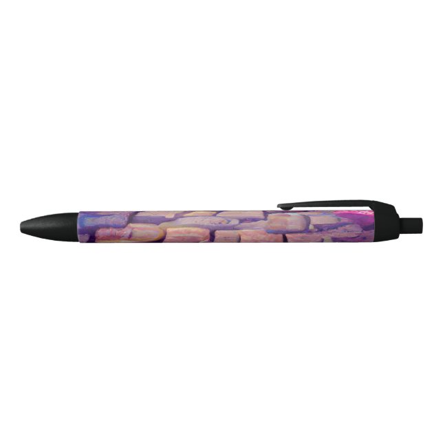 Stylo Noir Cobblestones couleurs psychédéliques art graphique (Haut)