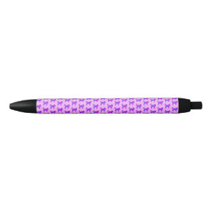 Stylo Noir Cockapoo Chien Silhouette rose et bleu rose clair