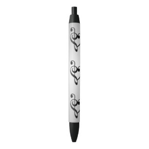 Stylo Noir Coeur Clé de musique