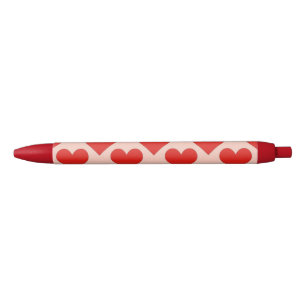 Stylo Noir Cœur de la Saint-Valentin traditionnel rouge