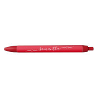 Cœur Rouge et Blanc avec Signature en Volute