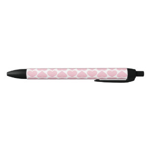 Stylo Noir Coeurs roses Motif, Romantique, Amour