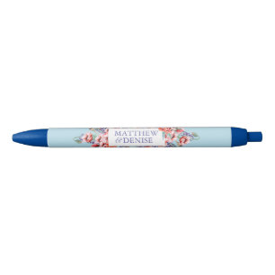 Stylo Noir Collection de pavot avec Arrière - plan bleu sucre