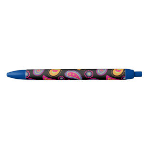 Stylo Noir Coloré Paisley sans couture Motif