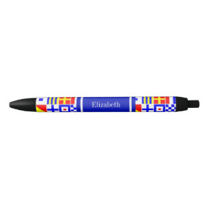 Stylo Noir Colorful Nautical Signal Flags Royal Name Monogram