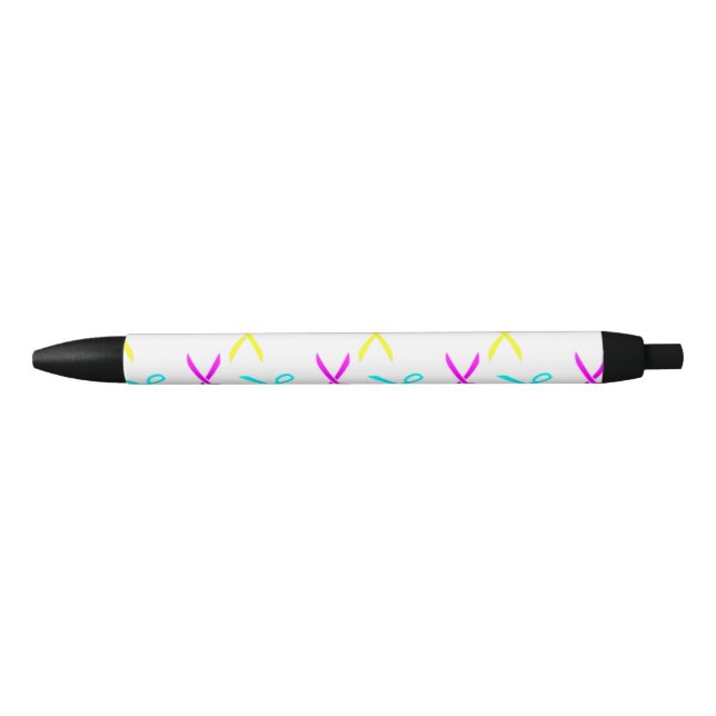 Stylo Noir Colorful scissors on white (Devant)