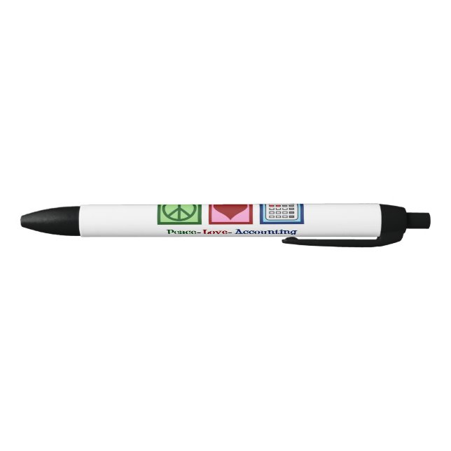 Stylo Noir Comptabilité Amour Paix Personnalisé (Bas)