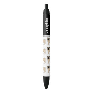 Stylo Noir Conception de race de chien Carlin Fauve Mignon av