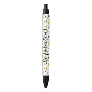 Stylo Noir Confettis noirs d'or fabuleux