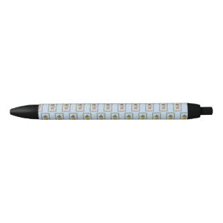 Stylo Noir Corne française élégante Noël bleu clair