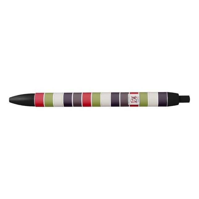 Stylo Noir Cosy Noël Pastel Couleur Palette Monogramme (Devant)