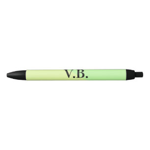 Stylo Noir Couleur unie simple ajoutez nom texte monogramme j