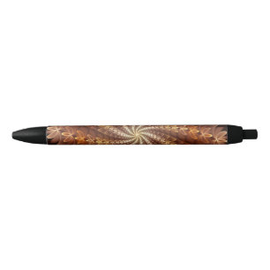 Stylo Noir Couleurs chaudes, Trippy Moderne Motif d'art fract