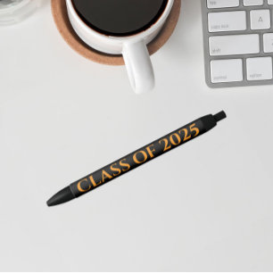 Stylo Noir Couleurs de l'école noire et orange Année