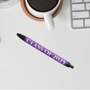Stylo Noir Couleurs de l'école violet et blanc Année de class