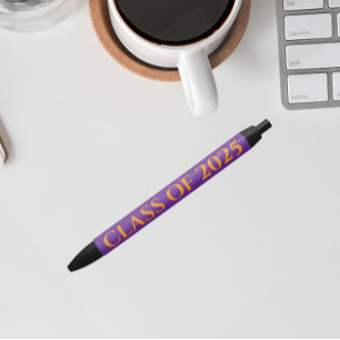 Stylo Noir Couleurs de l'école violet et orange Année