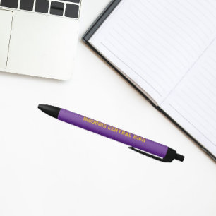 Stylo Noir Couleurs et nom de l'école Violet et Or