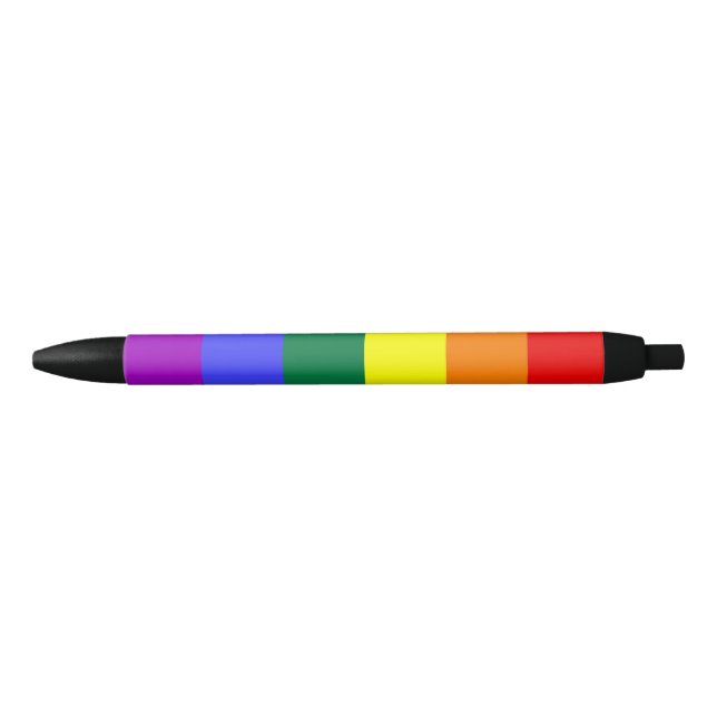 Stylo Noir Couleurs LGBT (Devant)