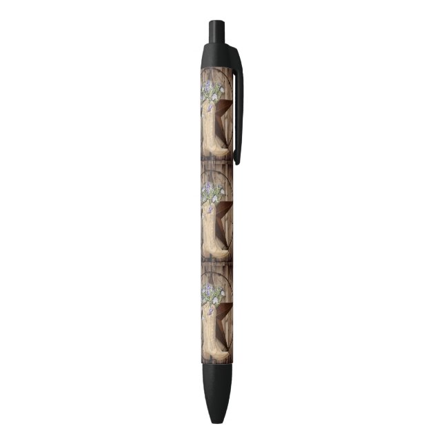 Stylo Noir cow-boy fleur sauvage de la grange rustique (Bas (Vertical))