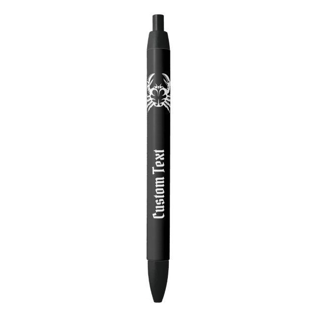 Stylo Noir Crabe blanc (devant Vertical)
