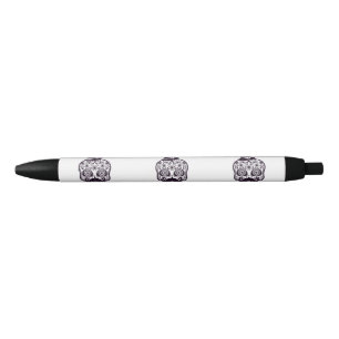 Stylo Noir Crâne drôle avec Derby et moustache