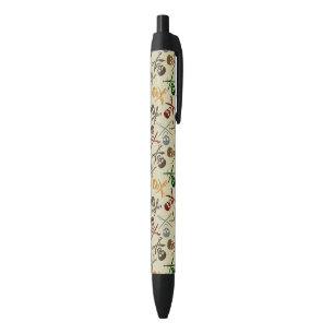 Stylo Noir Crânes de pirate avec les épées croisées