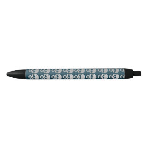 Stylo Noir Crânes Ombre, Turquoise