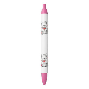 Stylo Noir crayon nounours d'amour