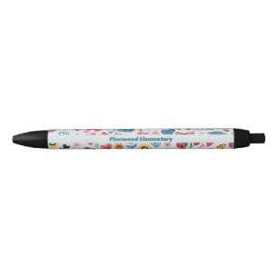 Stylo Noir Crayon Pastel Coeur & Fleurs