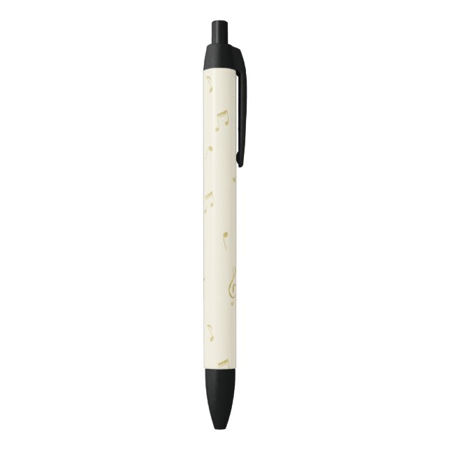 Stylo Noir Cream Gold Music Notes   (Bas (Vertical))