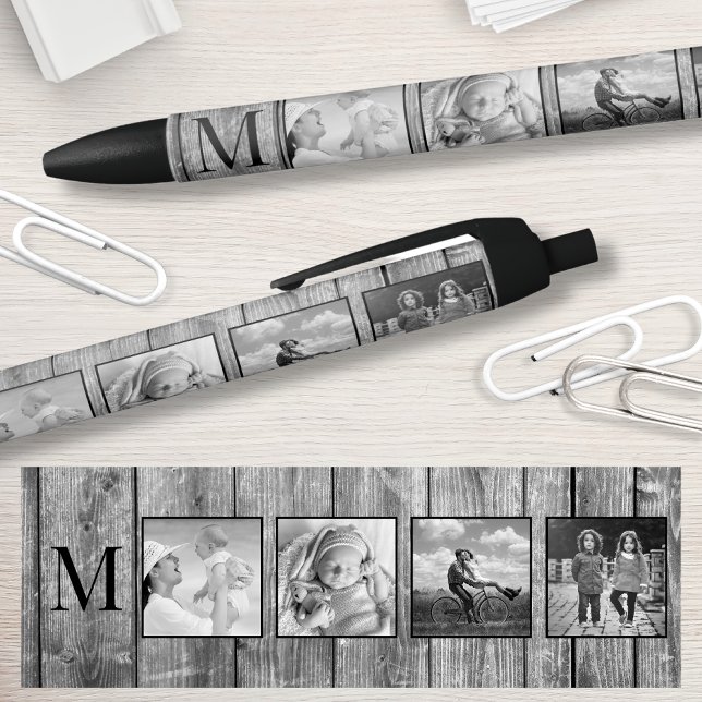 Stylo Noir Create Your Custom Photo Collage Rustic Farmhouse (Créateur téléchargé)