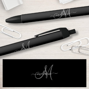 Stylo Noir Créez Votre Propre Monogramme Personnalisé Et Un S