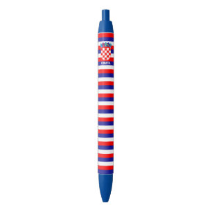 Stylo Noir Croatie Drapeau mignon Patriotique