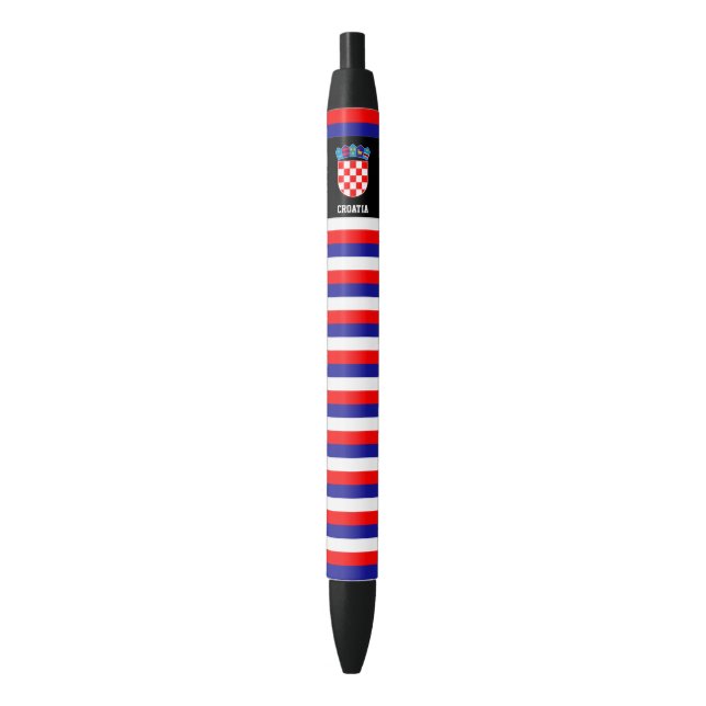 Stylo Noir Croatie Drapeau mignon Patriotique (devant Vertical)