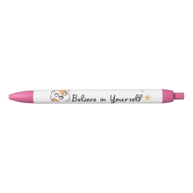 Stylo Noir Crois en toi-même (Devant)