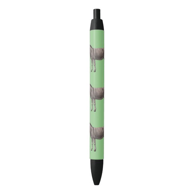 Stylo Noir Cute âne Gris Burro (devant Vertical)