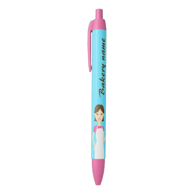 Stylo Noir Cute Baker Femme Et Custom Business Info (Haut (Vertical))