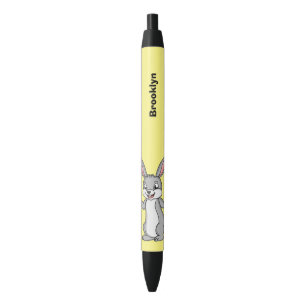 Stylo Noir Cute bunny rabbit with vegetables